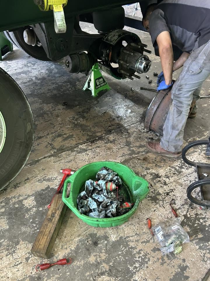 Diesel mechanic at work